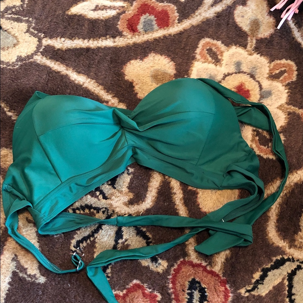 Strapless Emerald Green Bandeau Bikini Top